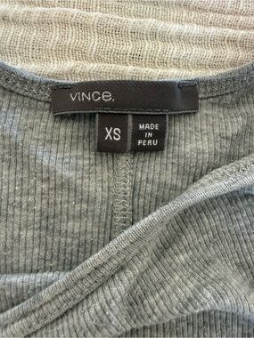 🤍 Vince Heather Gray Ribbed Scoop Neck Tank Top XS